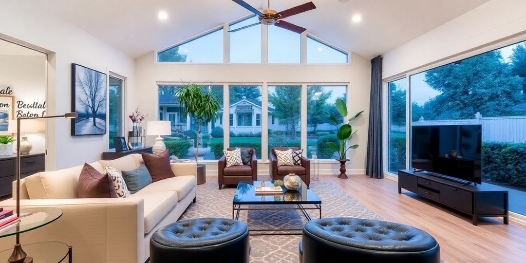 Modern living room remodel in Walnut Creek with stylish decor.