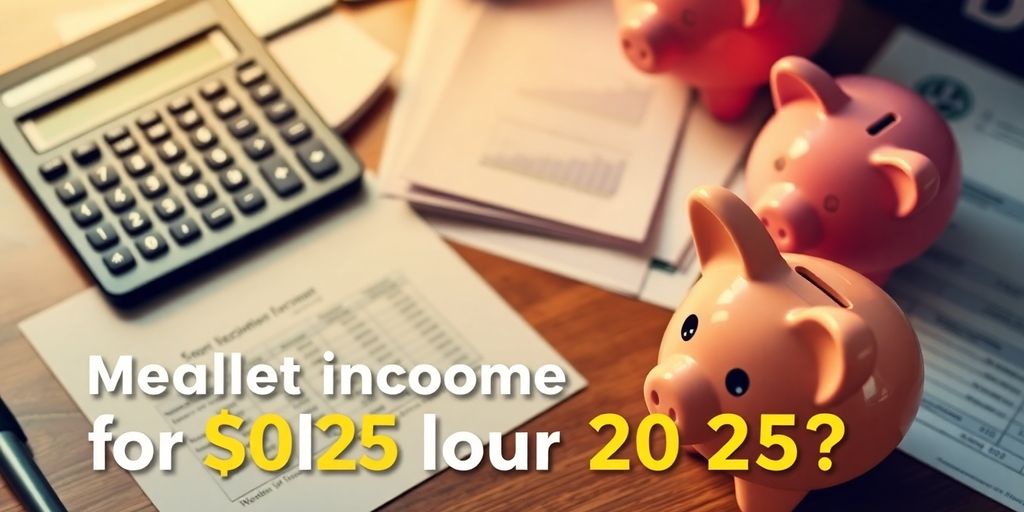 Calculator and piggy bank on a financial planning desk.