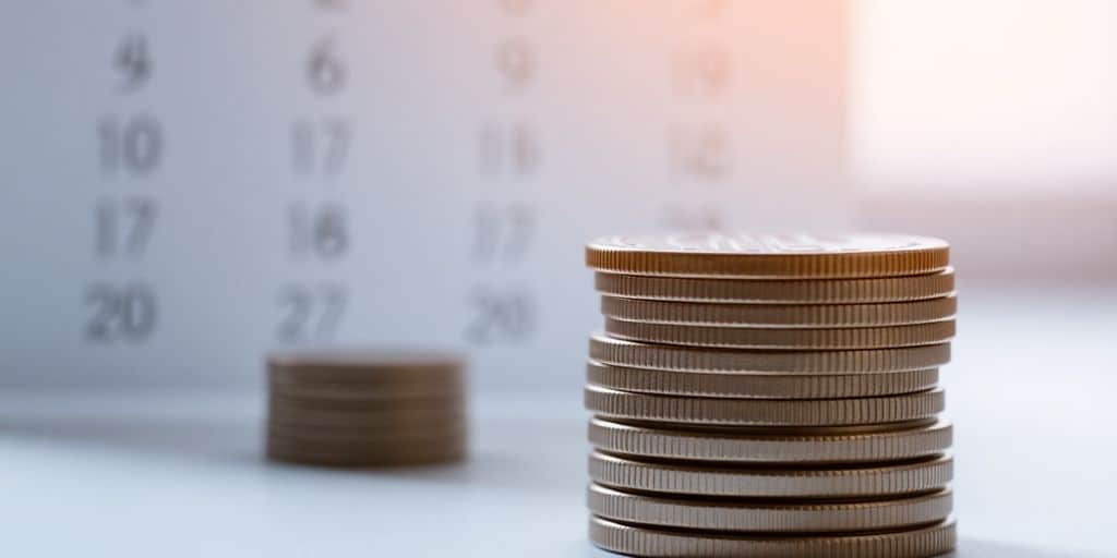 Coins and calendar