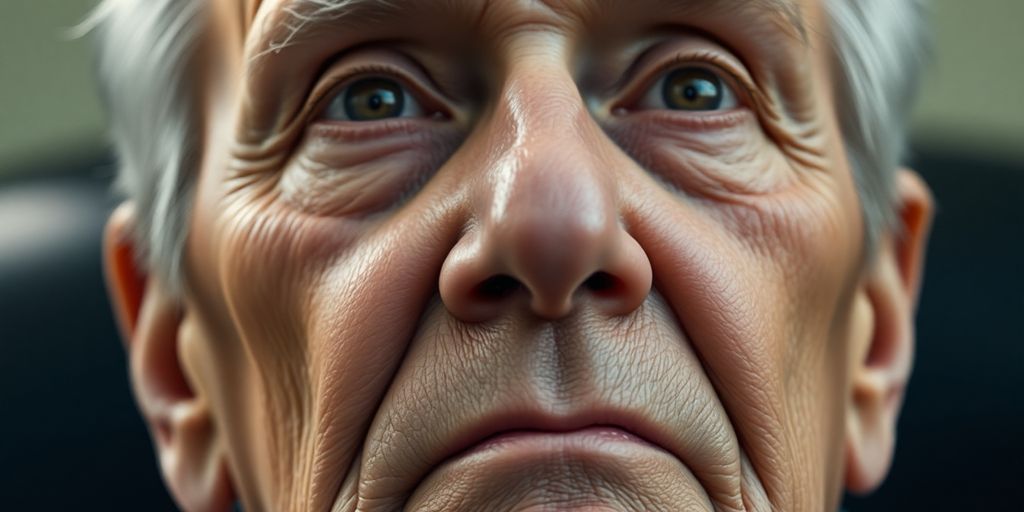 Older person thinking about future