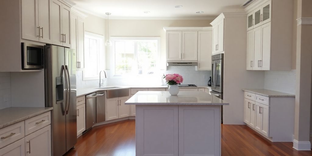 A modern, beautifully remodeled kitchen interior.